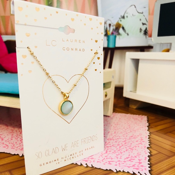 New LC Lauren Conrad Necklace! Gold - Teal - Picture 2 of 6